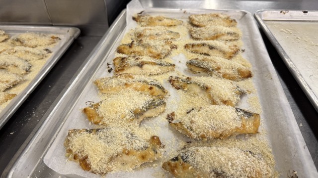 魚の焼き上がり