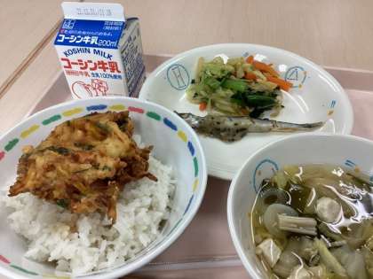 「カボチャ入りのかき揚げ丼」