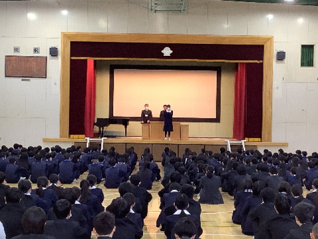 部活動表彰（バレーボール部）