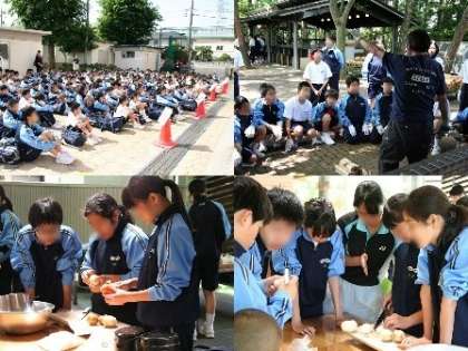 朝学校から清水公園へ