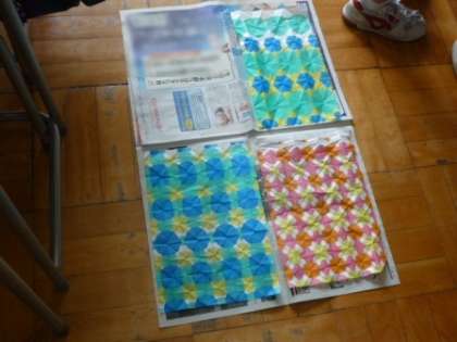 開いて乾かします