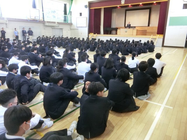中学　朝礼 江戸川区立篠崎第二中学校 | 学校日記 | 全校朝礼が行われました。